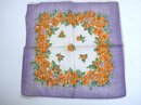 CHARMING VINTAGE HANKIE - PRETTY PURPLE AND ORANGE