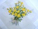 Vintage Handkerchief - Bouquet Yellow Sweetheart Roses