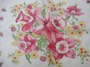 PRETTY VINTAGE SHABBY CHIC - FLORAL HANKIE - PINK TONES