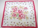 PRETTY VINTAGE SHABBY CHIC - FLORAL HANKIE - PINK TONES