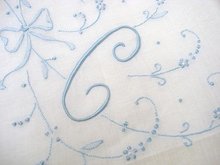 HAND EMBROIDERY - HANKIE - MONOGRAM *C*