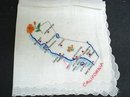 PRETTY EMBROIDERY HANKIE MAP of CALIFORNIA