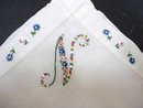 FLORAL EMBROIDERY - HANKIE - MONOGRAM N