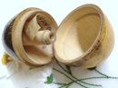 MAUCHLINEWARE DARNING EGG & NEEDLE BOX