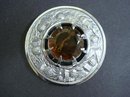 HUGE SILVER TONE SCOTTISH KILT BROOCH - PIN