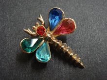 CHARMING RHINESTONE BROOCH - DRAGONFLY