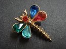 CHARMING RHINESTONE BROOCH - DRAGONFLY