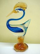 HAND BLOWN ART GLASS STATUE ROADRUNNER