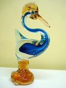 HAND BLOWN ART GLASS STATUE ROADRUNNER