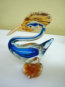 HAND BLOWN ART GLASS STATUE ROADRUNNER