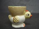 ANTIQUE FIGURAL EGG CUP - CURIOUS CHICK