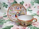 Beautiful Vintage HAND PAINTED CUP and SAUCER Made in JAPAN