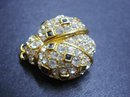 JACKIE ORR RHINESTONE LADY BUG BROOCH