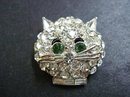 LOVELY VINTAGE KITTY CAT RHINESTONE BROOCH