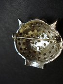 LOVELY VINTAGE KITTY CAT RHINESTONE BROOCH