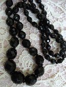 CLASSY VICTORIAN *FRENCH JET* GLASS BEADS