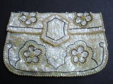 FANCY ANTIQUE EVENING BEADED/SEQUENCE PURSE - BAG