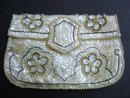 FANCY ANTIQUE EVENING BEADED/SEQUENCE PURSE - BAG