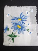 BEAUTIFUL VINTAGE HANKY-FLORAL EMBROIDERY
