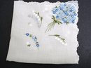 HANKIE - BLUE FLOWERS EMBROIDERY FORGET-ME-NOT