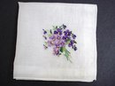 HANKIE-EMBROIDERY-PURPLE VIOLETS