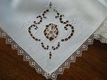 8 Lg.NAPKINS FILET LACE&NEEDLELACE INSERTS