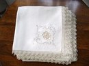 8 Lg.NAPKINS FILET LACE&NEEDLELACE INSERTS