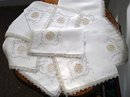 8 Lg.NAPKINS FILET LACE&NEEDLELACE INSERTS