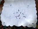 VINTAGE BLUE EMBROIDERY & CUTWORK RUNNER