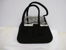 FABULOUS BLACK & CARVED LUCITE PURSE - BAG