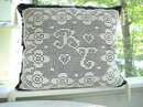 DECORATIVE PILLOW-CROCHET LACE&MONOGRAMS