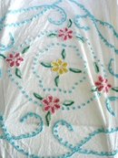 LOVELY VINTAGE CHENILLE BEDSPREAD-FLORAL