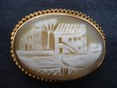 RARE ANTIQUE GOLD CAMEO OVAL BROOCH