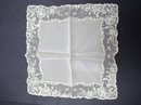 SOFT PINK SILK & WIDE LACE WEDDING HANKIE