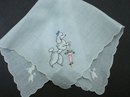 CUTE-BLUE HANKIE-EMBROIDERY-FANCY POODLE