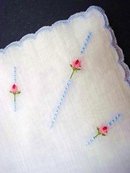 HANKIE - HAND EMBROIDERY - ROSEBUDS
