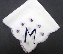 HANKIE - HAND EMBROIDERY - MONOGRAM M