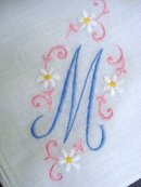 HANKIE - HAND EMBROIDERY - MONOGRAM M