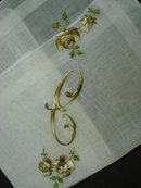 HANKIE SILK EMBROIDERY MONOGRAM *C*