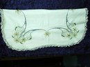 ANTIQUE TEA TABLECLOTH - SILK EMBROIDERY