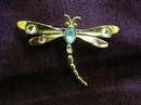 VINTAGE BROOCH RHINESTONE DRAGONFLY