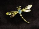 VINTAGE BROOCH RHINESTONE DRAGONFLY