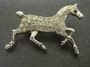 VINTAGE BROOCH - RHINESTONE HORSE FIGURE