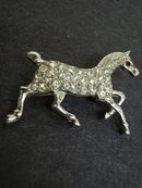 VINTAGE BROOCH - RHINESTONE HORSE FIGURE