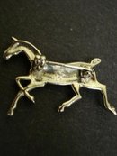 VINTAGE BROOCH - RHINESTONE HORSE FIGURE