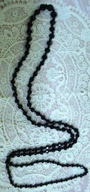 20's FRENCH BLACK JET LONG BEAD NECKLACE