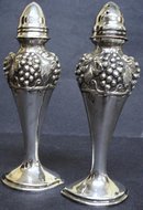 ART DECO SILVER PLATE SALT&PEPPER SHAKERS