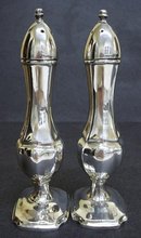 ART DECO SILVER SALT&PEPPER SHAKERS