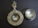ANTIQUE TEA STRAINER - FIGURAL HANDLE - SHIP