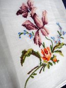 PETIT POINT FLORAL EMBROIDERY HANKIE